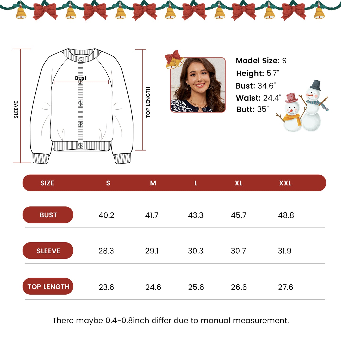 LUBOT Ugly Christmas Sweaters Cardigans for Women Soft Holiday Long Sleeve Wintertime Fuzzy Pullover Xmas Knit Sweaters