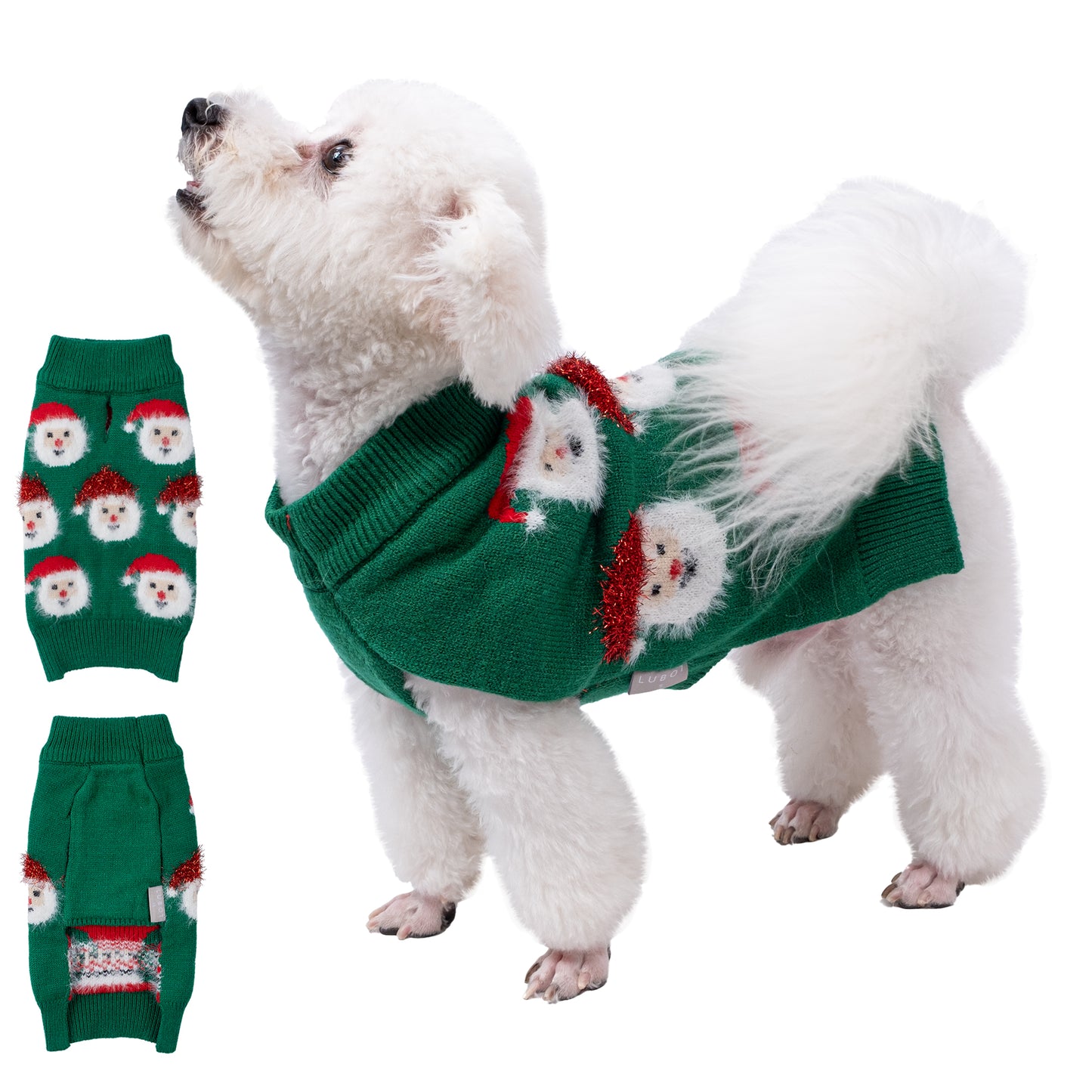 LUBOT New Ugly Christmas Sweaters for Puppy Cute Funny Wintertime and Holiday Parties Knitted Pullover Sweater