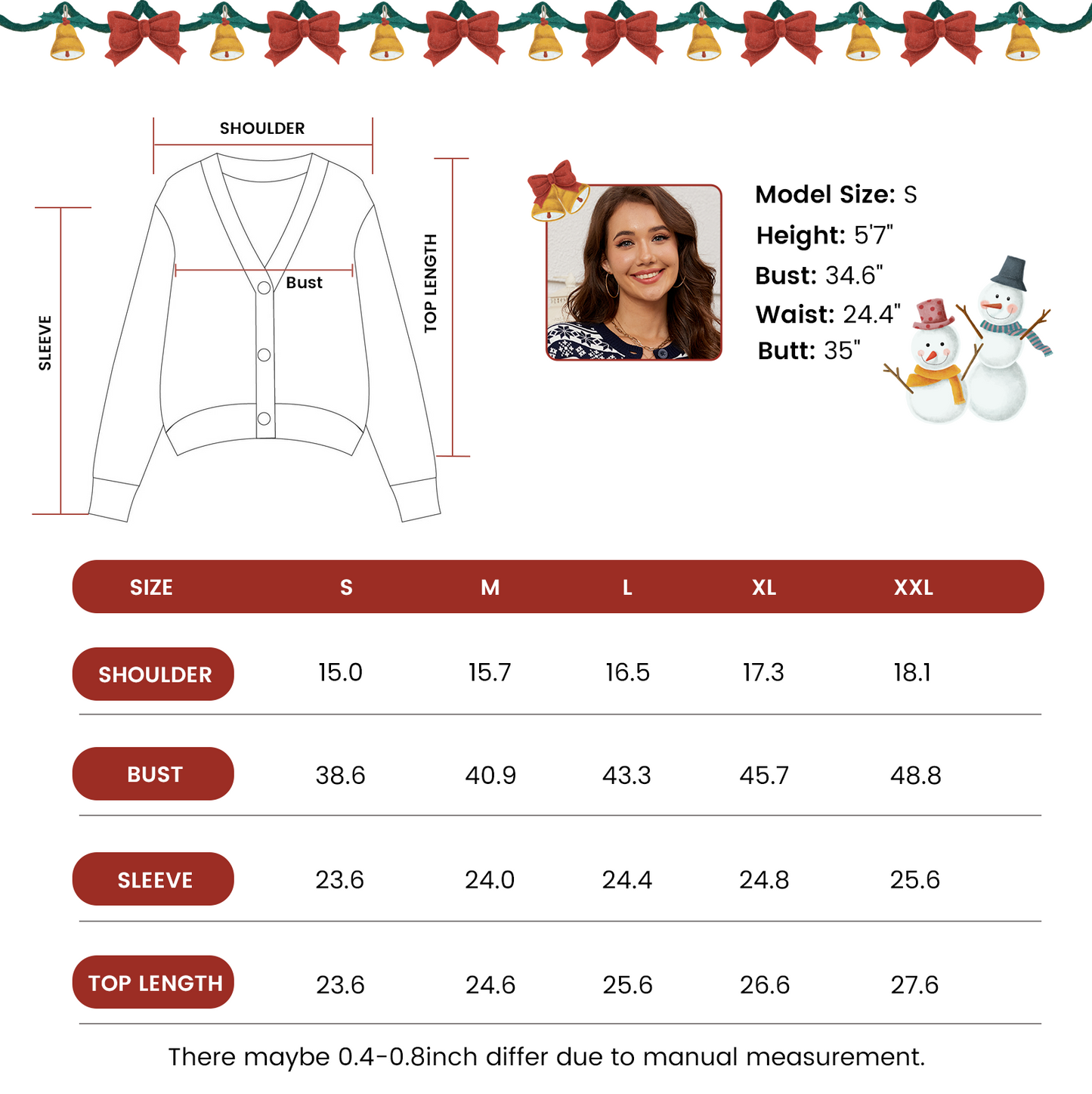 LUBOT Ugly Christmas Sweaters Cardigans for Women Soft Holiday Long Sleeve Wintertime Fuzzy Pullover Xmas Knit Sweaters