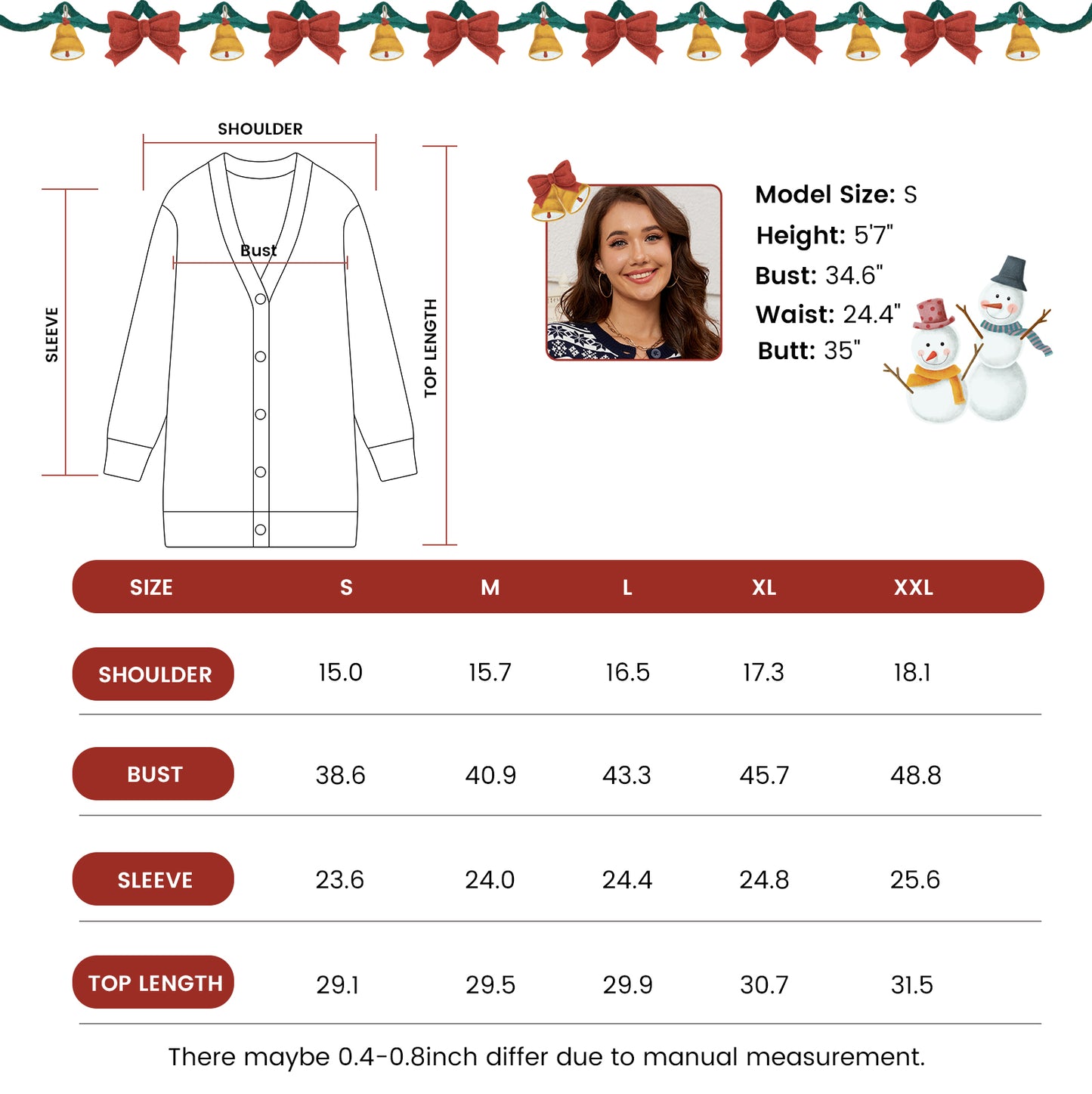 LUBOT Ugly Christmas Sweaters Cardigans for Women Soft Holiday Long Sleeve Wintertime Fuzzy Pullover Xmas Knit Sweaters