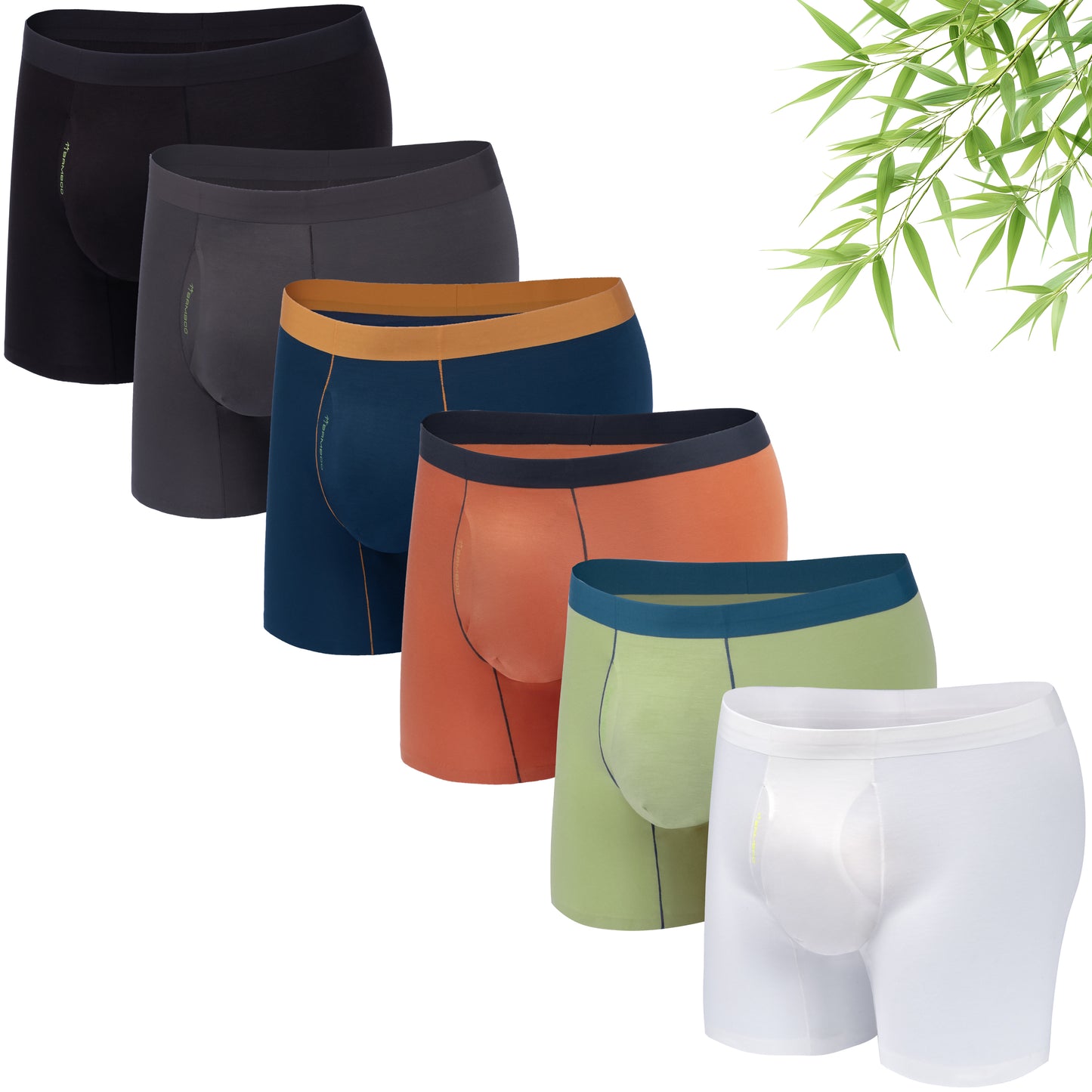 LUBOT 2026 Mens Underwear Bamboo Viscose Boxer Briefs Men Breathable Soft Moisture Wicking Comfy with Support Pouch Fly