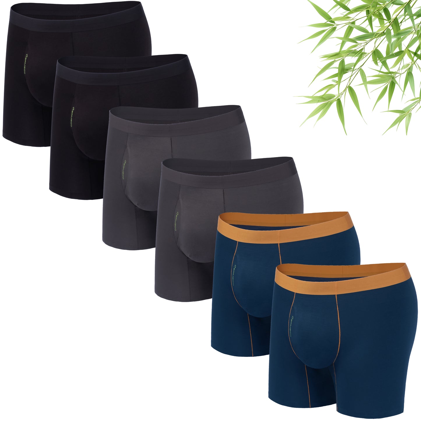 LUBOT 2026 Mens Underwear Bamboo Viscose Boxer Briefs Men Breathable Soft Moisture Wicking Comfy with Support Pouch Fly