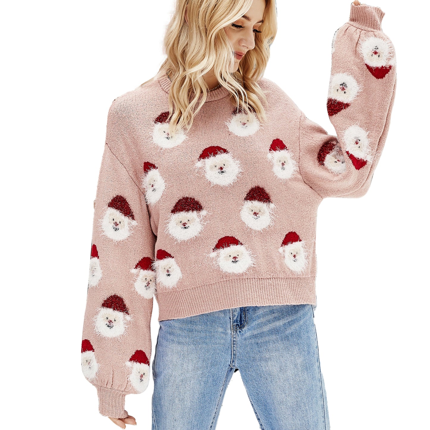 LUBOT Ugly Christmas Sweaters for Women Soft Acrylic Blend Cute Fuzzy Funny Wintertime Holiday Parties Knitted Pullover