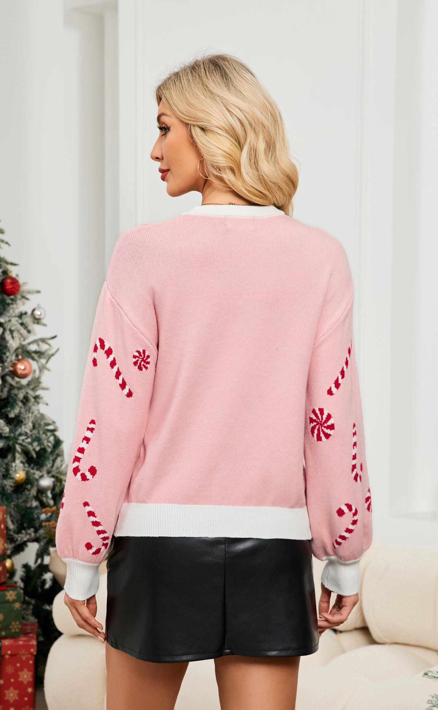 LUBOT Ugly Christmas Sweaters Cardigans for Women Soft Holiday Long Sleeve Wintertime Fuzzy Pullover Xmas Knit Sweaters