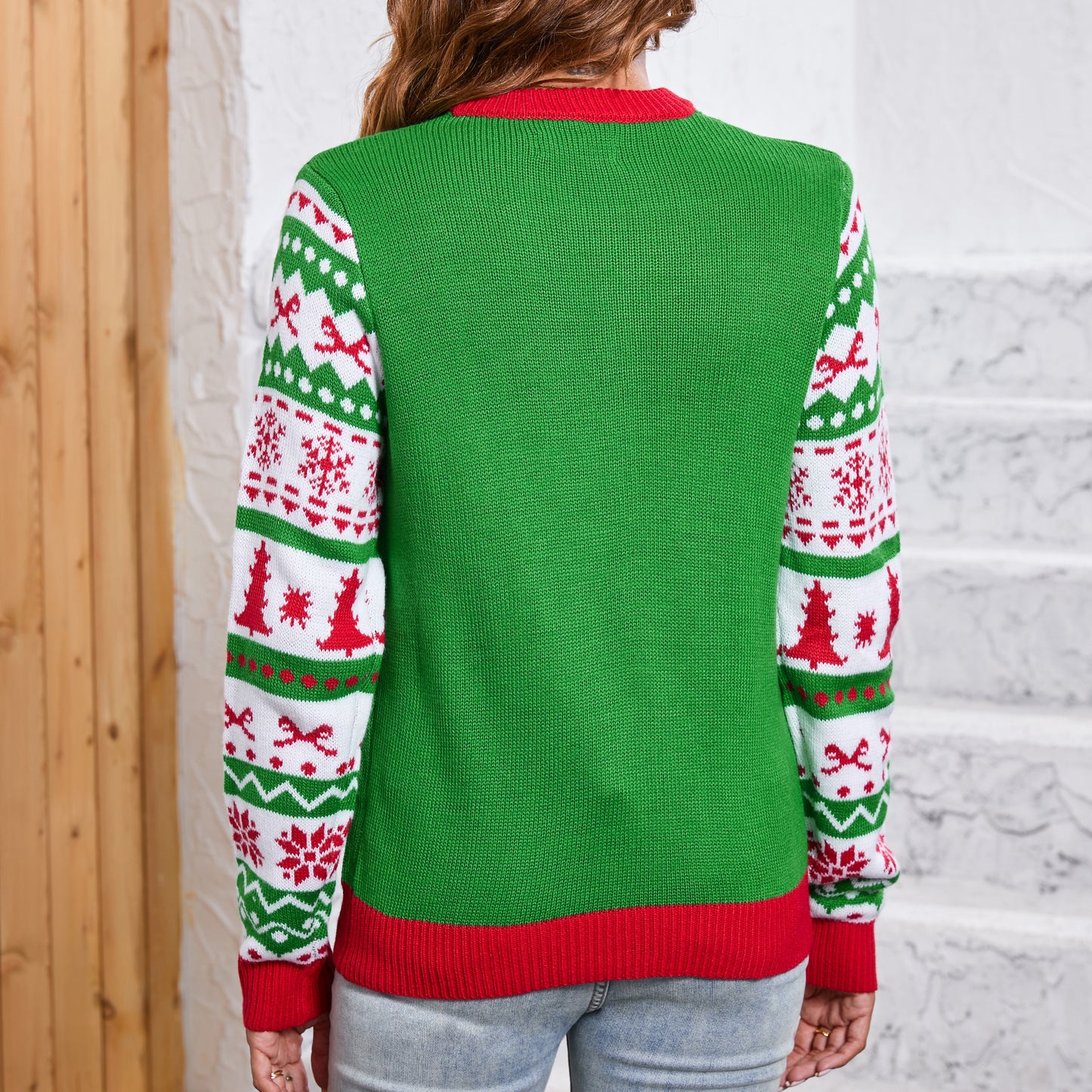 LUBOT Ugly Christmas Sweaters Cardigans for Women Soft Holiday Long Sleeve Wintertime Fuzzy Pullover Xmas Knit Sweaters