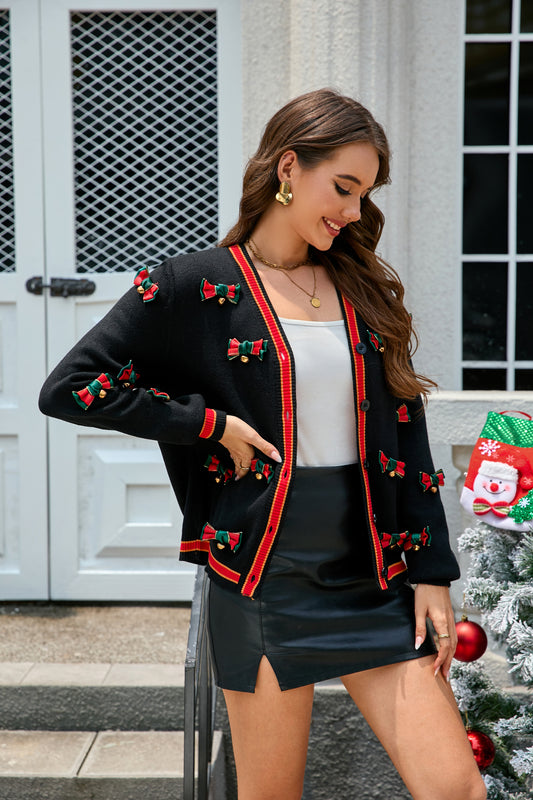 LUBOT Ugly Christmas Sweaters Cardigans for Women Soft Holiday Long Sleeve Wintertime Fuzzy Pullover Xmas Knit Sweaters