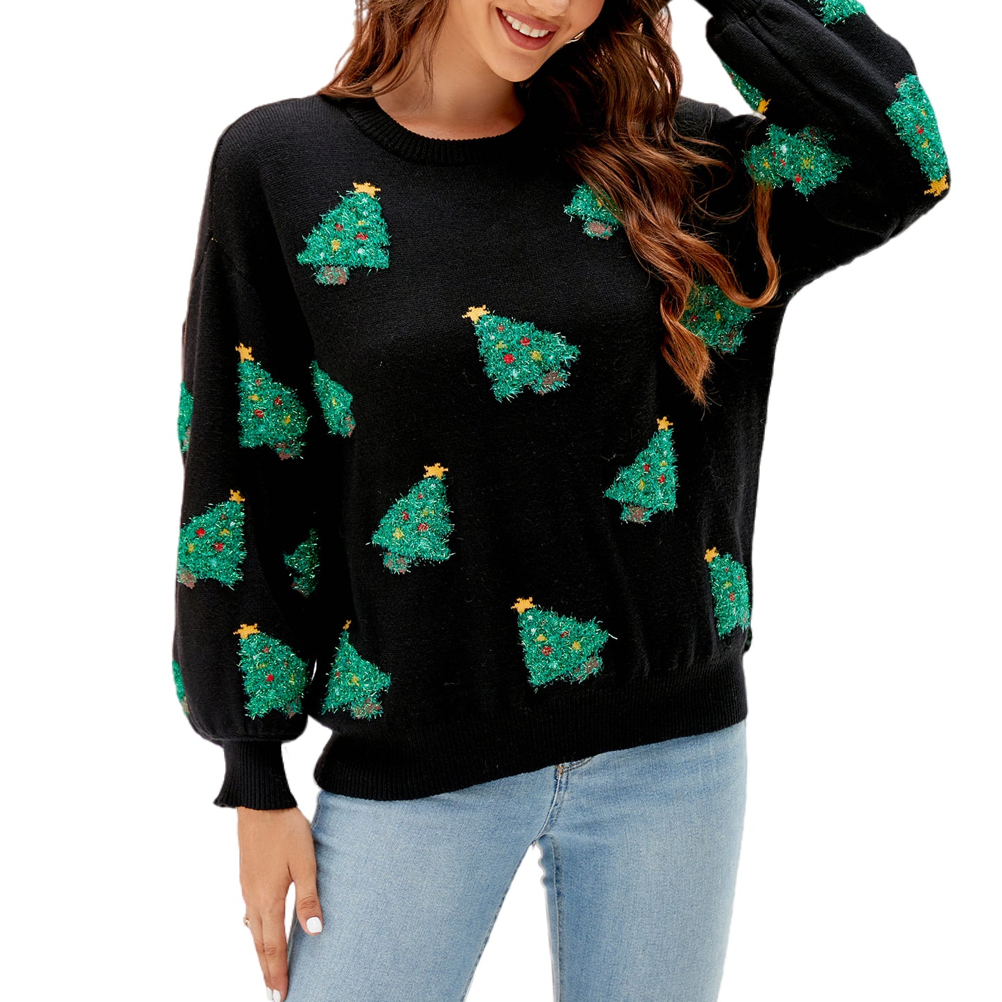 LUBOT Ugly Christmas Sweaters for Women Soft Acrylic Blend Cute Fuzzy Funny Wintertime Holiday Parties Knitted Pullover