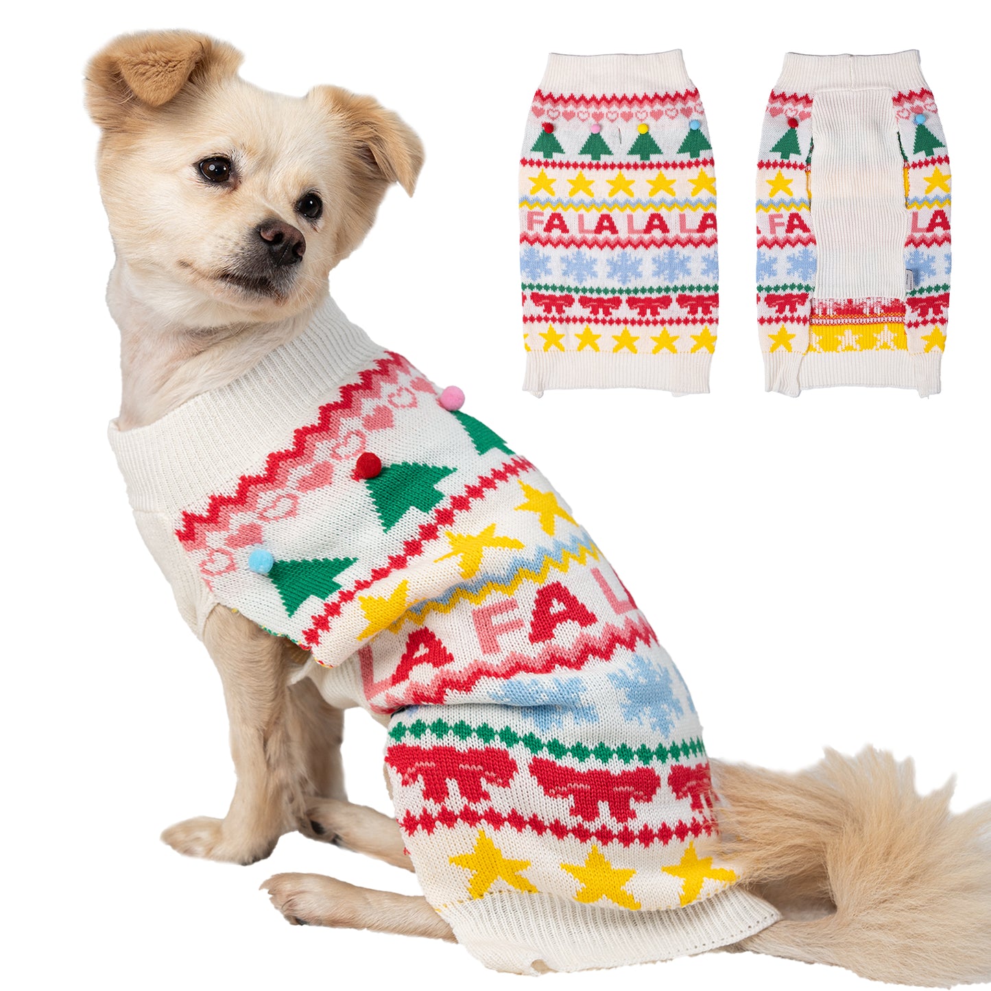 LUBOT New Ugly Christmas Sweaters for Puppy Cute Funny Wintertime and Holiday Parties Knitted Pullover Sweater