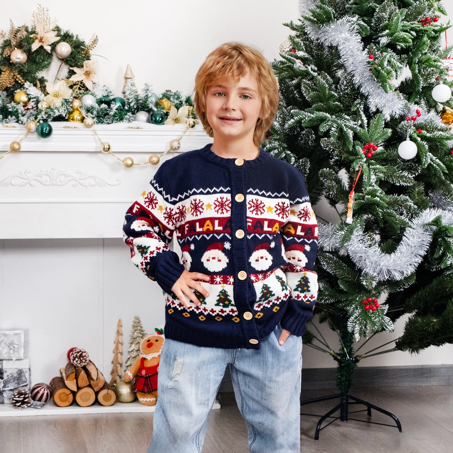 LUBOT Kids Christmas Sweater Boys' Girls’and Toddler Long Sleeve Wintertime and Holiday Parties Knitted Sweater