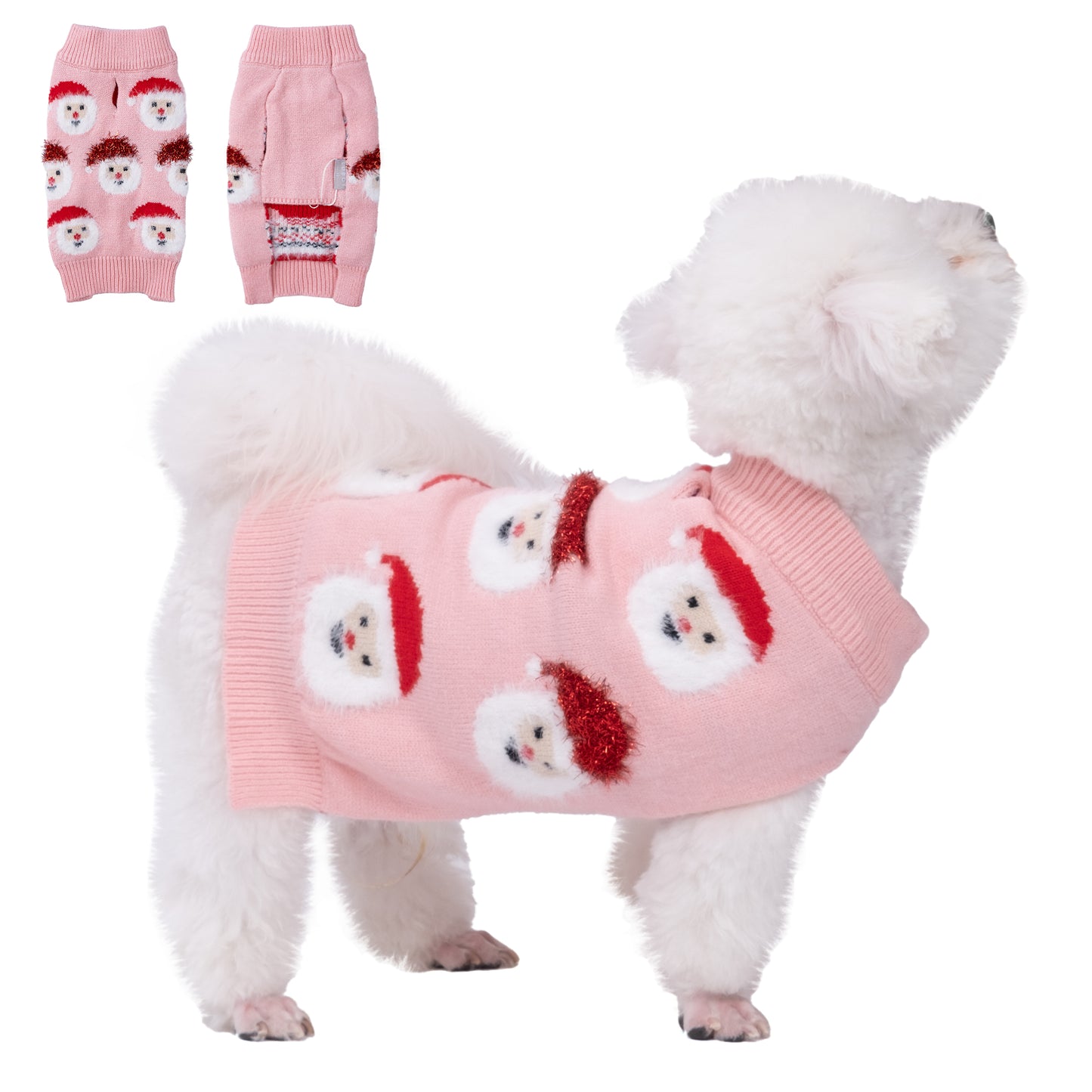 LUBOT New Ugly Christmas Sweaters for Puppy Cute Funny Wintertime and Holiday Parties Knitted Pullover Sweater